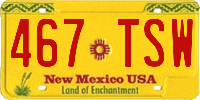 NM license plate 467TSW