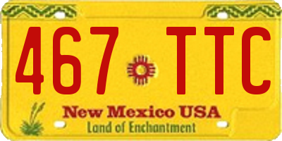 NM license plate 467TTC