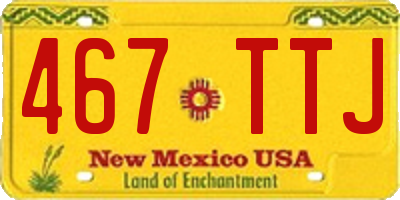 NM license plate 467TTJ