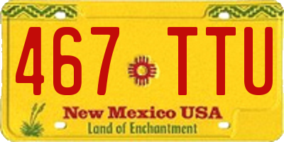 NM license plate 467TTU