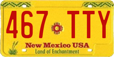 NM license plate 467TTY