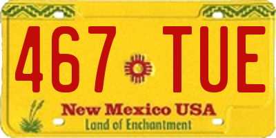 NM license plate 467TUE