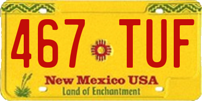 NM license plate 467TUF