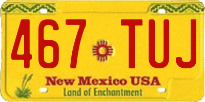 NM license plate 467TUJ