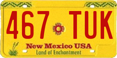 NM license plate 467TUK