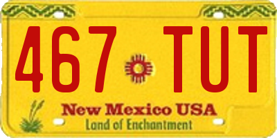 NM license plate 467TUT