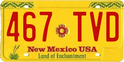 NM license plate 467TVD