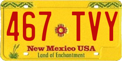 NM license plate 467TVY