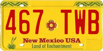 NM license plate 467TWB