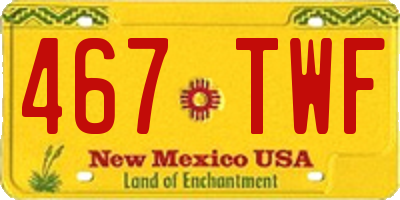 NM license plate 467TWF