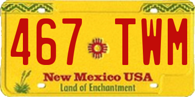 NM license plate 467TWM