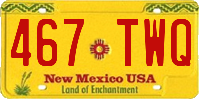 NM license plate 467TWQ