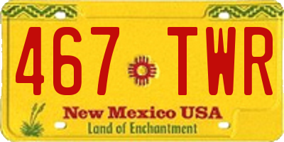 NM license plate 467TWR