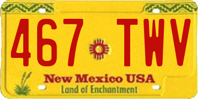 NM license plate 467TWV