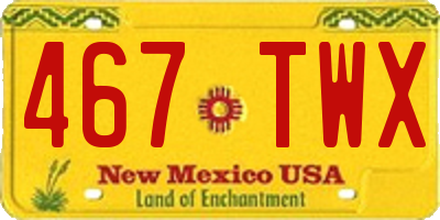 NM license plate 467TWX