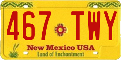 NM license plate 467TWY