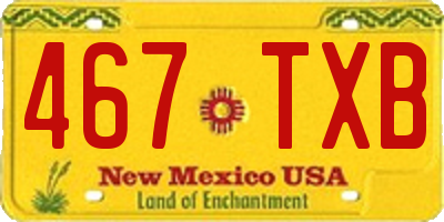NM license plate 467TXB