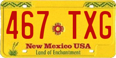 NM license plate 467TXG