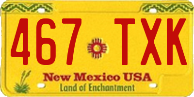 NM license plate 467TXK