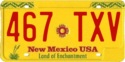 NM license plate 467TXV