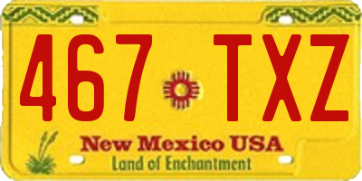 NM license plate 467TXZ