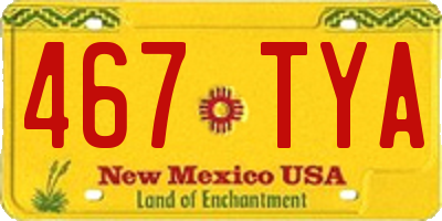 NM license plate 467TYA