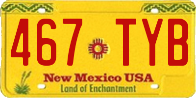 NM license plate 467TYB