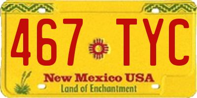 NM license plate 467TYC