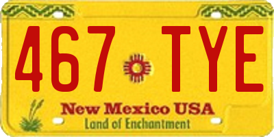 NM license plate 467TYE