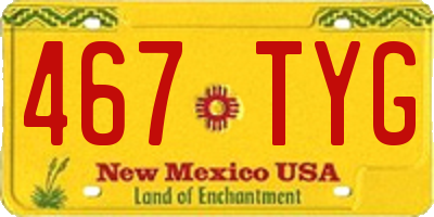 NM license plate 467TYG
