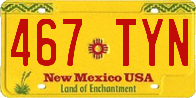 NM license plate 467TYN