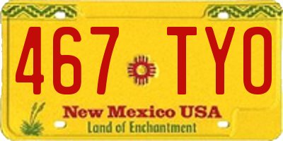 NM license plate 467TYO