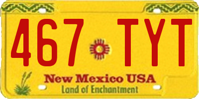 NM license plate 467TYT