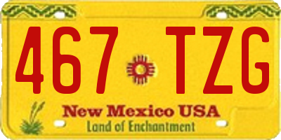 NM license plate 467TZG
