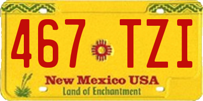 NM license plate 467TZI