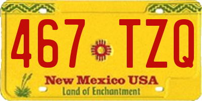 NM license plate 467TZQ