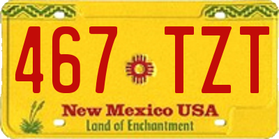 NM license plate 467TZT