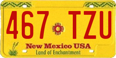 NM license plate 467TZU