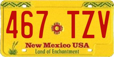 NM license plate 467TZV