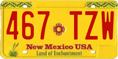 NM license plate 467TZW