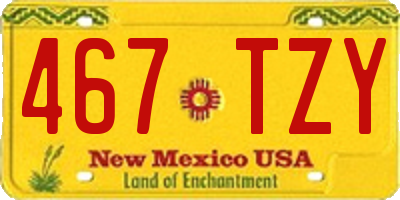 NM license plate 467TZY
