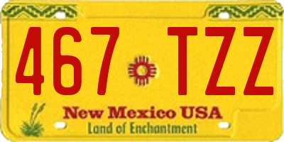 NM license plate 467TZZ