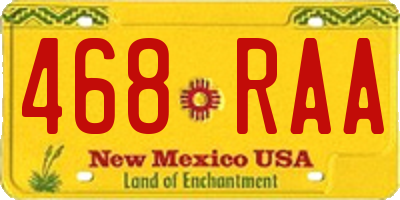 NM license plate 468RAA