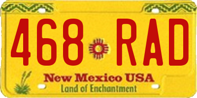 NM license plate 468RAD