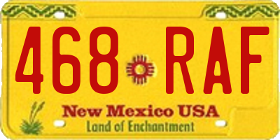 NM license plate 468RAF