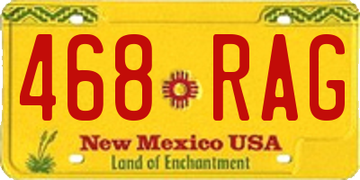 NM license plate 468RAG