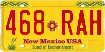 NM license plate 468RAH