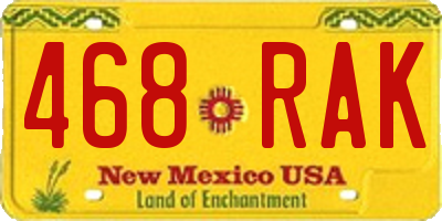 NM license plate 468RAK