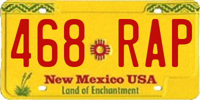 NM license plate 468RAP