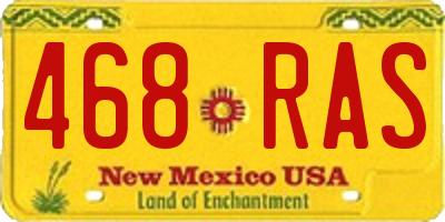 NM license plate 468RAS